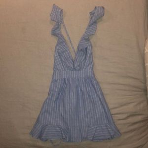 Light blue/ subtle white striped dress